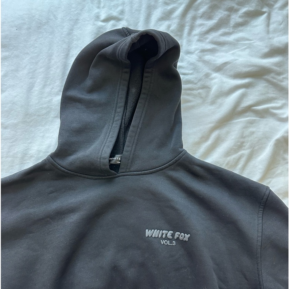 white fox black hoodie